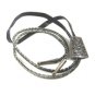 Taxco Sterling Silver Abalone Aztec Bolo with Leather Cord Signed Mexico 101714