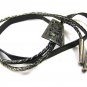 Taxco Sterling Silver Abalone Aztec Bolo with Leather Cord Signed Mexico 101714