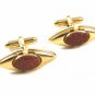 True Vintage 1950's - 1970's Goldtone Goldstone Cufflinks By ANSON 103114