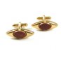 True Vintage 1950's - 1970's Goldtone Goldstone Cufflinks By ANSON 103114