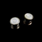 Art Deco Silvertone Mother of Pearl Cufflinks by SNAP LINK 102714s