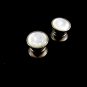 Art Deco Silvertone Mother of Pearl Cufflinks by SNAP LINK 102714s