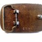 Vintage Schrimshaw Ship & Tooled Leather Belt Buckle
