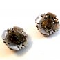 Vintage Signed Silver Clip On Earrings