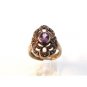 Vintage Edwardian Silver Amythest Marcisites Ring Sz 8