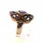 Vintage Edwardian Silver Amythest Marcisites Ring Sz 8