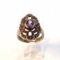 Vintage Edwardian Silver Amythest Marcisites Ring Sz 8