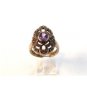 Vintage Edwardian Silver Amythest Marcisites Ring Sz 8
