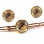 1930's - 50's Gold Tone Fly Fishing Hook Cufflinks & Tie Clasp by Krementz
