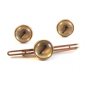 1930's - 50's Gold Tone Fly Fishing Hook Cufflinks & Tie Clasp by Krementz