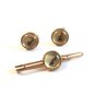 1930's - 50's Gold Tone Fly Fishing Hook Cufflinks & Tie Clasp by Krementz
