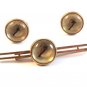 1930's - 50's Gold Tone Fly Fishing Hook Cufflinks & Tie Clasp by Krementz