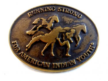 Vintage Running Strong for American Indian Youth Belt Buckle