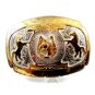 Mexican 2 Tone Horse Head In Horse Shoe Belt Buckle