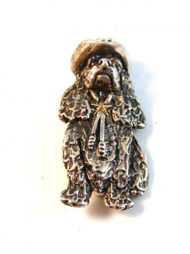 Vintage Esquivel and Fees Sterling Silver Dog Spaniel Cowboy Hat Brooch
