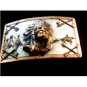 Vintage American Indian Chief Teepees Crossed Arrows Belt Buckle