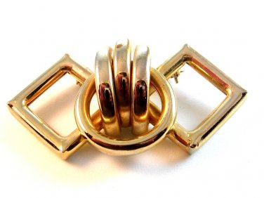 Vintage Art Deco Gold Tone Brooch