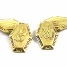 True Vintage  Deco Goldtone Initials NS Cufflinks By S & S 110714