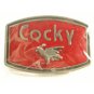 Red & Black Cock Rooster Cocky Belt Buckle Unbranded Mint In Plastic 62915