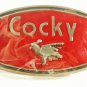 Red & Black Cock Rooster Cocky Belt Buckle Unbranded Mint In Plastic 62915