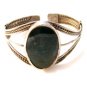 Vintage Tribal Sterling Silver Blue Green Agate Cuff Bracelet