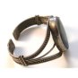 Vintage Tribal Sterling Silver Blue Green Agate Cuff Bracelet