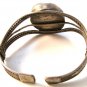 Vintage Tribal Sterling Silver Blue Green Agate Cuff Bracelet