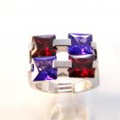 Vintage Sterling Silver Amythest Garnet Ring Sz 8