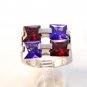 Vintage Sterling Silver Amythest Garnet Ring Sz 8
