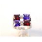 Vintage Sterling Silver Amythest Garnet Ring Sz 8