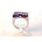 Vintage Sterling Silver Amythest Garnet Ring Sz 8