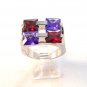 Vintage Sterling Silver Amythest Garnet Ring Sz 8