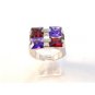 Vintage Sterling Silver Amythest Garnet Ring Sz 8