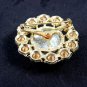 50's - 60's True Vintage Pink & Opalescent Rhinestones Brooch Unmarked 102014
