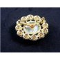 50's - 60's True Vintage Pink & Opalescent Rhinestones Brooch Unmarked 102014