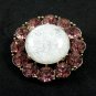 50's - 60's True Vintage Pink & Opalescent Rhinestones Brooch Unmarked 102014