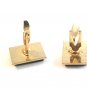 Vintage Gold Tone Green & Black Cufflinks