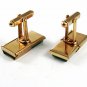 True Vintage 1950's - 70's Goldtone & Green Cufflinks Marked KRIESlER CRAFT