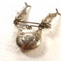 Dangley Hollow Silvertone Cat's Head & 2 Fish Brooch Unbranded 62915