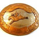 Vintage German Silver Western Rodeo Cowboy Brocho Busting Belt Buckle