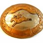 Vintage German Silver Western Rodeo Cowboy Brocho Busting Belt Buckle