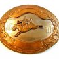Vintage German Silver Western Rodeo Cowboy Brocho Busting Belt Buckle