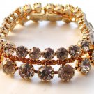 Vintage 1950S Vogue Jlry Goldtone Rhinestone Bracelet