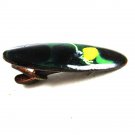 1940- 1960's Black Green Yellow Enameled Copper Tie Clasp 72414