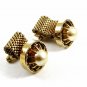 1970's Goldtone & Large Faux Pearl Wrap Around Cufflinks 72214