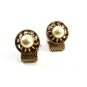 1970's Goldtone & Large Faux Pearl Wrap Around Cufflinks 72214