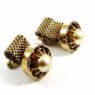 1970's Goldtone & Large Faux Pearl Wrap Around Cufflinks 72214