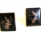 Vintage Siam Sterling Silver Niello Dancing Lady Cufflinks
