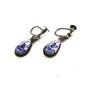 Dangley 835 Silver Blue Delft Dutch Holland WindMill Screw Back Earrings