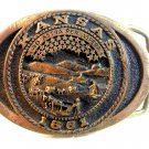 Vintage Kansas 1861 Solid Brass Belt Buckle